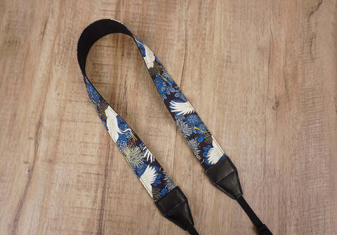 crane and chrysanthemums camera strap-3