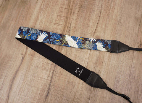 crane and chrysanthemums camera strap-5