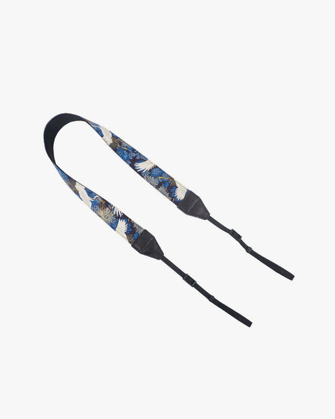 crane and chrysanthemums camera strap-1