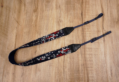 weeping cherry blossom printed floral camera strap-7