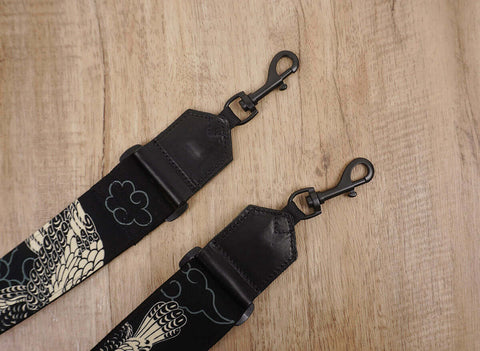 eagle banjo strap with leather ends and hook,also can be used as purse guitar strap-6