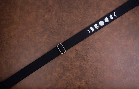 eclipse of the moon guitar strap with leather ends-5