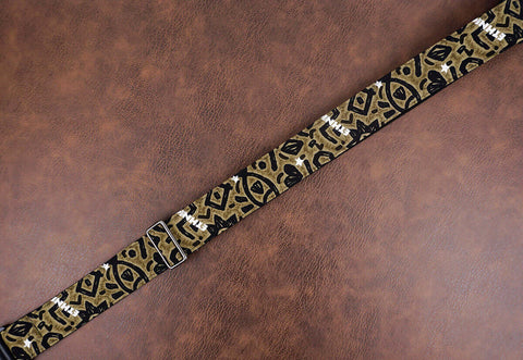 exotic totem banjo strap with leather ends and hook, also can be used as purse guitar strap-5
