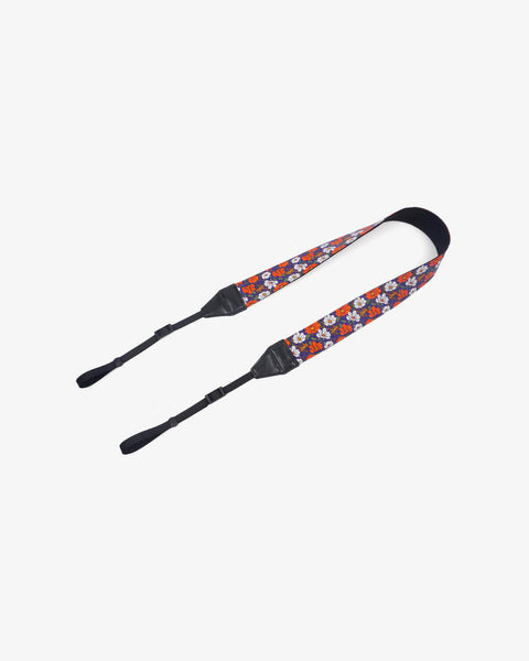 red white flowers camera strap-1