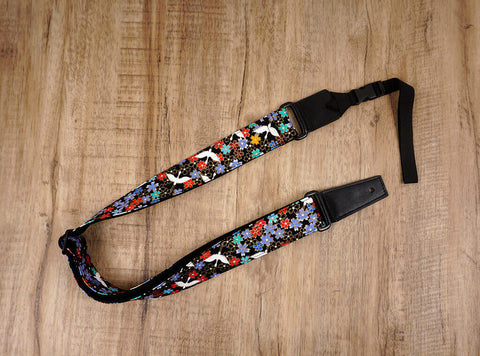 fly crane and sakura ukulele strap with leather ends-2