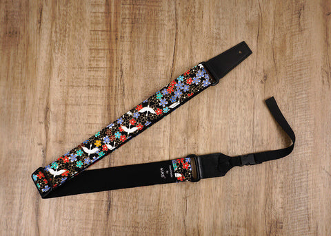 fly crane and sakura ukulele strap with leather ends-6