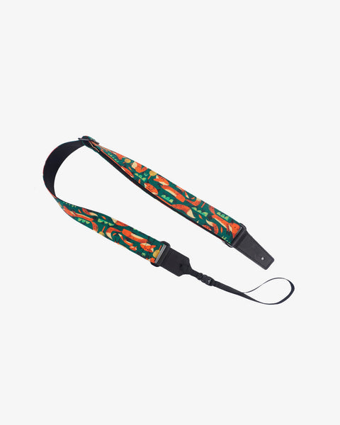 Red fox ukulele shoulder strap with leather ends-1