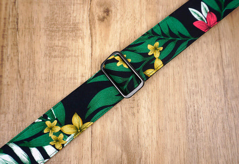 Hawaiian leaf and flower clip on ukulele hook strap, no drill, no button-6