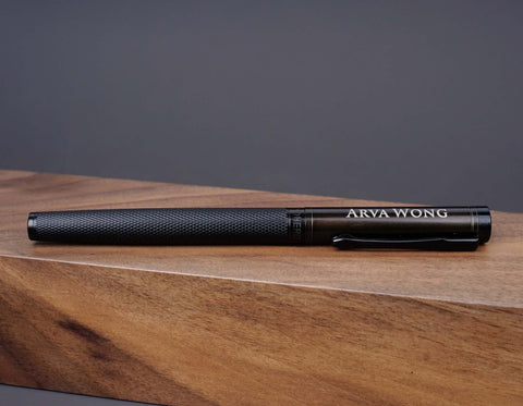 Custom black fountain pen & ink with engraved-5