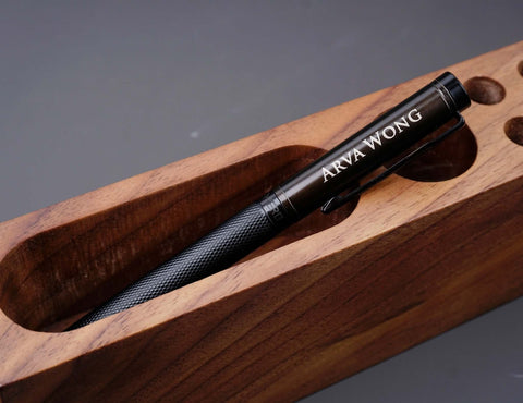 Custom black fountain pen & ink with engraved-4