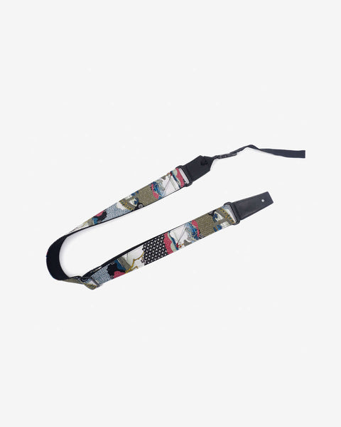 Japanese culture ukulele shoulder strap with leather ends-1