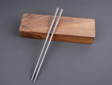 Personalized Titanium Chopsticks Set & Travel Case with Engraving - Customizable Gift for Foodies and Travelers-3