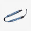 shell on light blue ukulele shoulder strap with leather ends-1