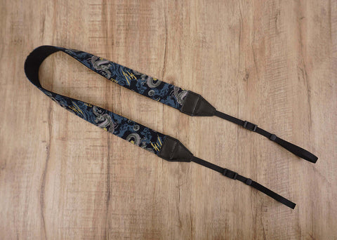 lightning bolt dragon camera strap with leather ends-2