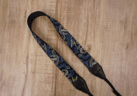 lightning bolt dragon camera strap with leather ends-3
