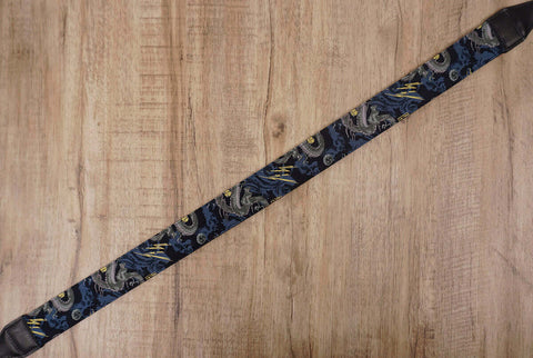 lightning bolt dragon camera strap with leather ends-4