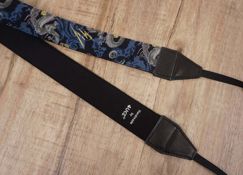lightning bolt dragon camera strap with leather ends-5