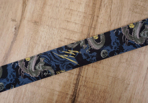 lightning bolt dragon camera strap with leather ends-6