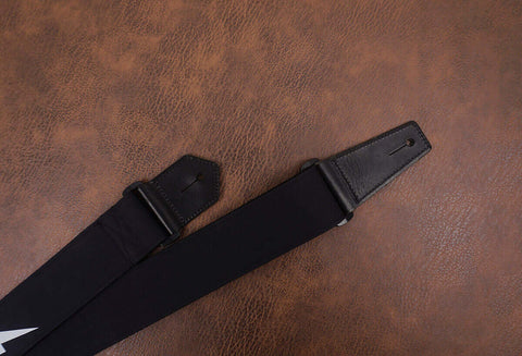 lightning reflective guitar strap with leather ends-8