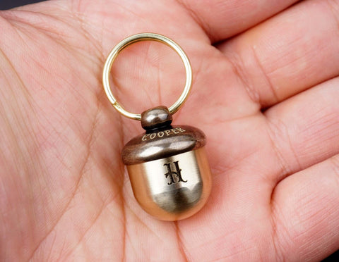 This cute Personalized Chestnut Cremation Urn Keychain - Carry Your Loved One's Memory Everywhere You Go.-1