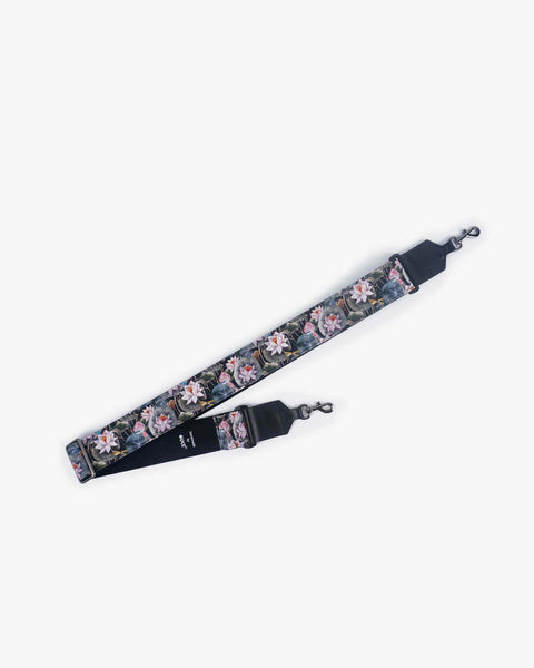 lotus banjo strap with leather ends and hook, also can be used as purse guitar strap-1