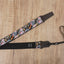Lotus flower ukulele shoulder strap with leather ends-3