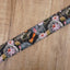 Lotus flower ukulele shoulder strap with leather ends-7