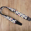 white lucky cat guitar strap with leather ends-2