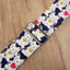 white lucky cat guitar strap with leather ends-4