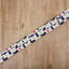 white lucky cat guitar strap with leather ends-5