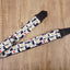 white lucky cat guitar strap with leather ends-6