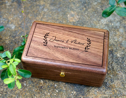Custom Wooden Jewelry music box with cylinder-2