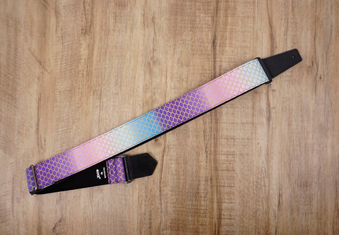 mermaid guitar strap for girls with leather ends -2