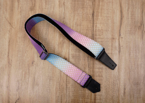 mermaid guitar strap for girls with leather ends -3
