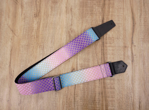 mermaid guitar strap for girls with leather ends -5