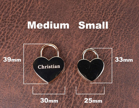Custom Engraved Heart Love Lock for love lock necklace-4