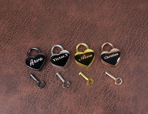 Custom Engraved Heart Love Lock for love lock necklace-2
