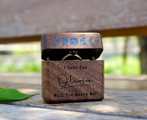 Personalized Moon Phrase Slim Engagement/Proposal Ring Box-4