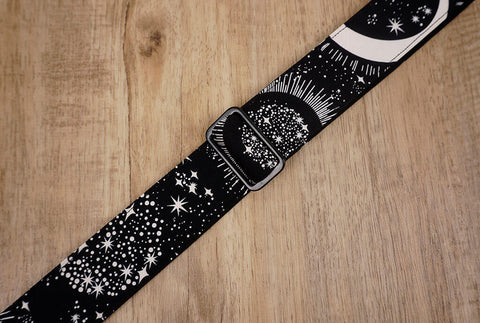 moon star glow in the dark clip on ukulele hook strap, no drill, no button-7