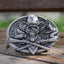 Personalized Cowboy Skull Silver Plated Belt Buckle with cowboy hat, rose, guns, snake. Custom monogram Belt Buckle for him, Groomsman-1