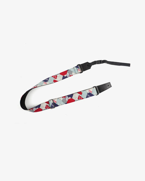 ukulele shoulder strap with hill and forest printed-front-1