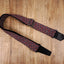 Paisley on red guitar strap with leather ends-2