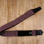 Paisley on red guitar strap with leather ends-4