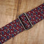 Paisley on red guitar strap with leather ends-6