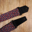 Paisley on red guitar strap with leather ends-7