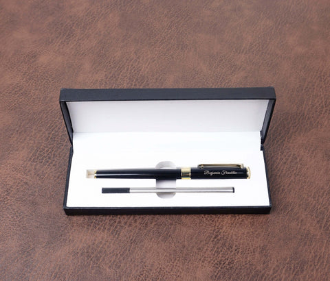 Personalized Black Executive Ballpoint Pen & Gift Box set-2