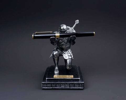Personalized Desk Knight Pen Holder with name plate-1
