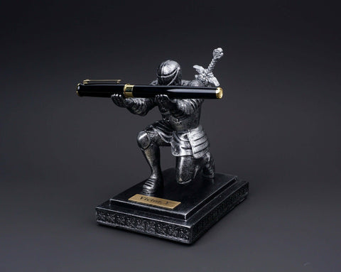 Personalized Desk Knight Pen Holder with name plate-3