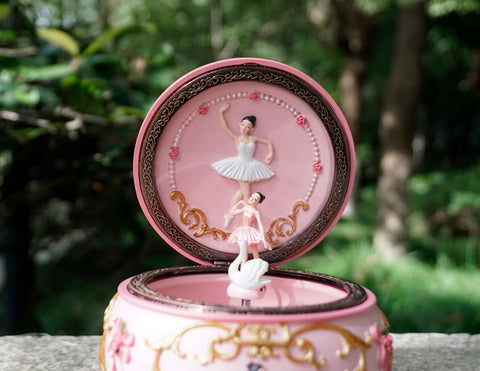 Personalized Ballerina Girl Rotate Music Box with name engraved-5