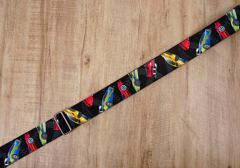 race car guitar strap with leather ends - 7